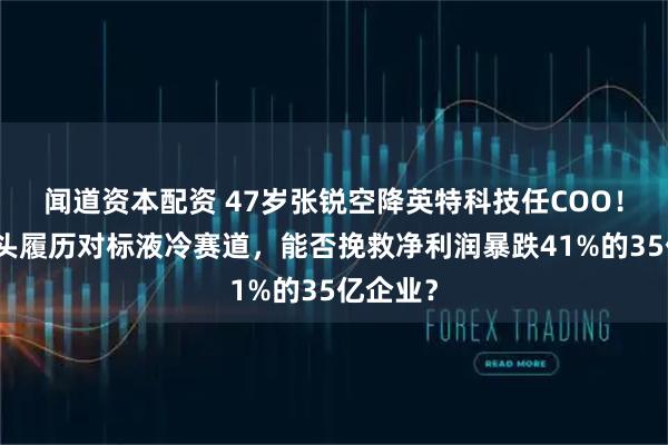 闻道资本配资 47岁张锐空降英特科技任COO!外资巨头履历对标液冷赛道,能否挽救净利润暴跌41%的35亿企业?